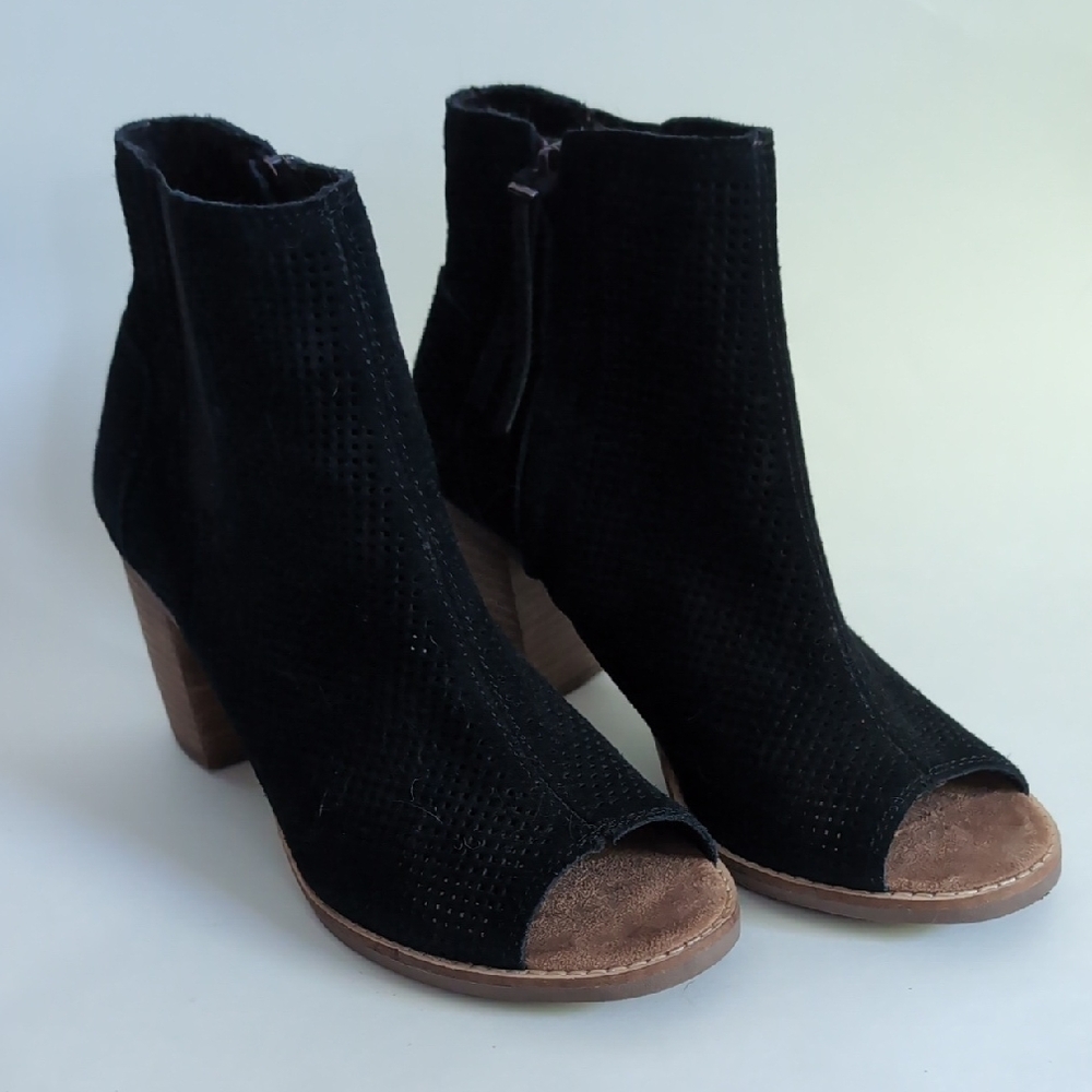 Toms Black and Brown Heeled Boots
